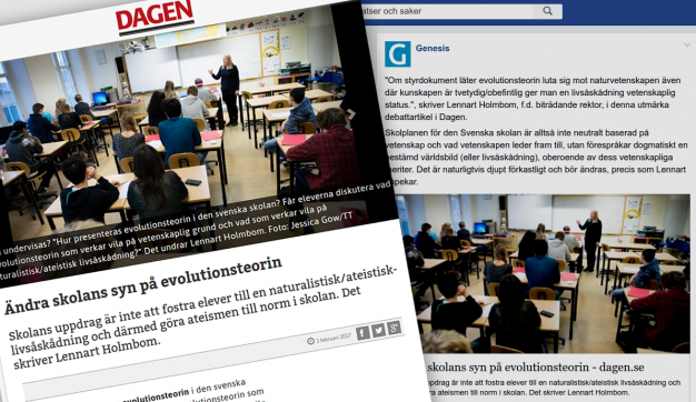 Main image for page: Debatt i Dagen om evolutionsteorin i skolan