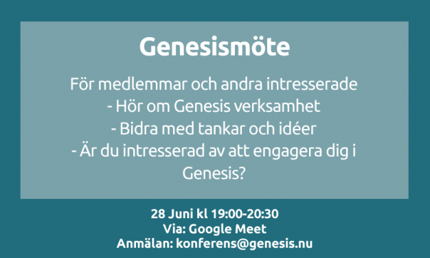Main image for page: Bli involverad! Online-möte om Genesis verksamhet